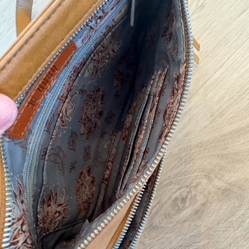Hobo brown leather crossbody purse cognac color - Picture 5 of 7
